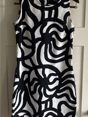 Marimekko Sleeveless Black and White Graphic Dress